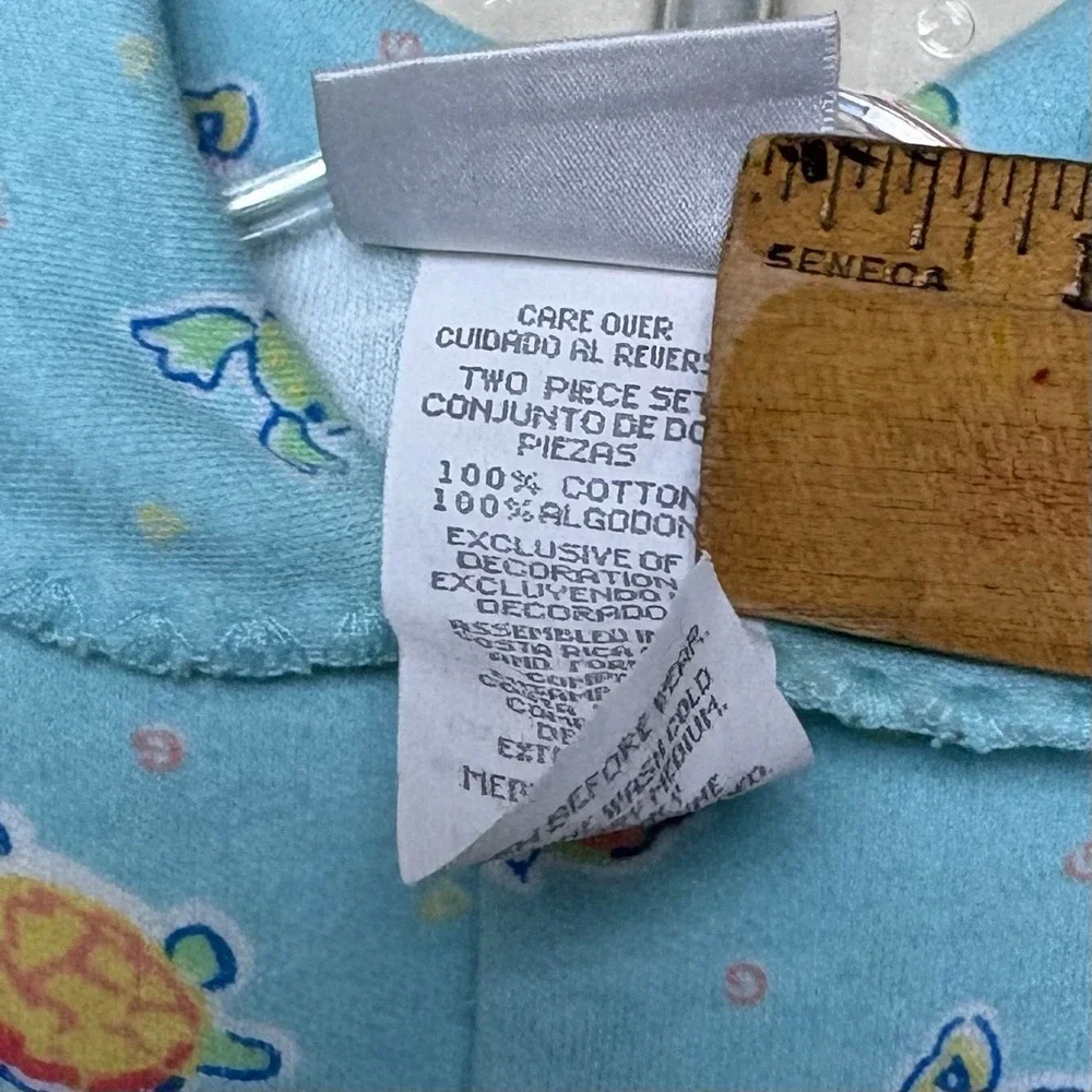 VTG Carter's Turtle Bird Fish Turtle Frog Blue Footed Sleeper Pajamas Baby 3-6 M